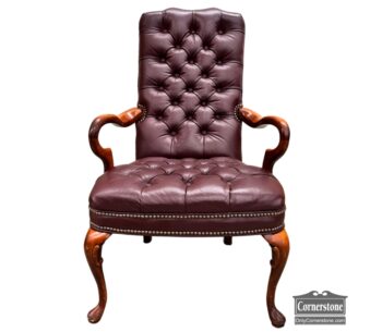 5020-1760-Tufted Leather Occasional Chair