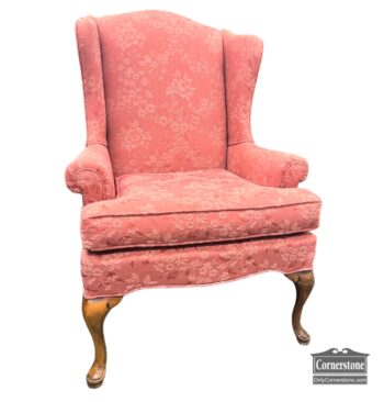 5020-1767-Wing Chair with Pink Fabric