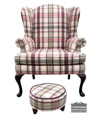 5020-1799-Sherrill Wing Chair and Ottoman