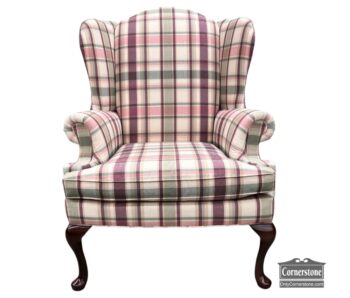 5020-1800-Sherrill Wing Chair Plaid