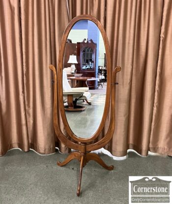 5020-192-Oak Oval Cheval Mirror