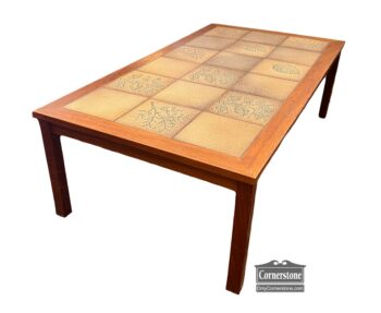 5020-1927-Danish Coffee Table w Tile Inlay