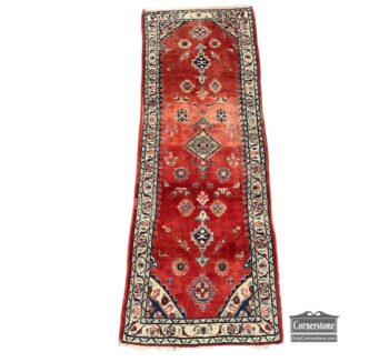 5020-1974-Wool Hand Knotted Red Runner