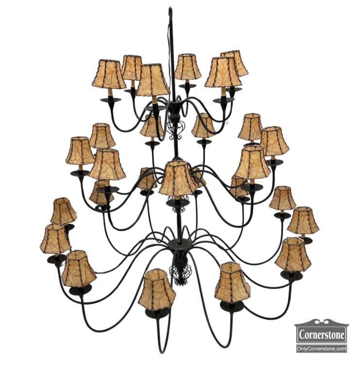 You are currently viewing Currey & Company Large 3-Tiered Black Metal Chandelier
