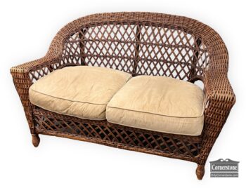 5020-2041-Pier 1 Brown Wicker Loveseat