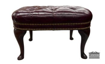 5020-2053-Hancock and Moore Leather Tufted Ottoman