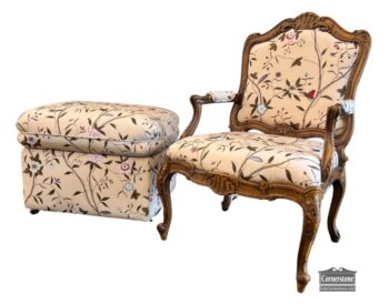 5020-2079-French Style Chair with Ottoman