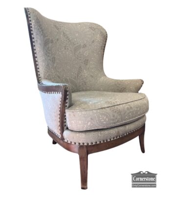 Arhaus Curved Back Club Chair with Nailhead Trim