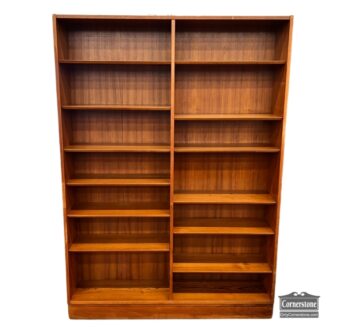 5020-2121-Hundevad Teak Tall Double Bookcase