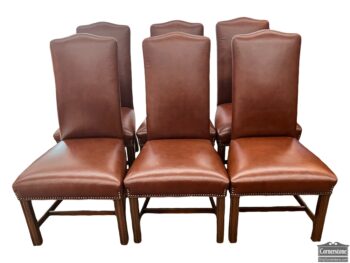 5020-2128-Set of 6 Leather Side Chairs