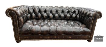 5020-2150-Brown Leather Chesterfield Sofa