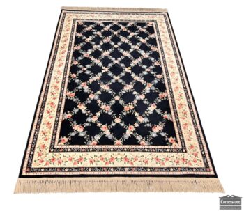 5020-2232-Karastan Wool Ebony Trellis Rug