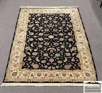5020-834-Wool Silk Hand Knotted Area Rug