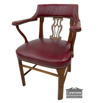 5021-76-Red Leather Banker's Chair