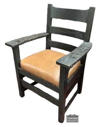 Stickley Mission Oak Arm Chair with Black Finish