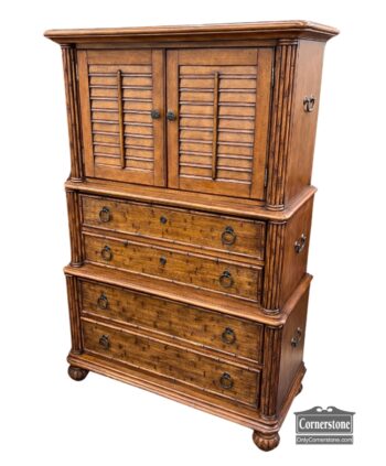 5026-50-Broyhill Bamboo Style Tall Chest