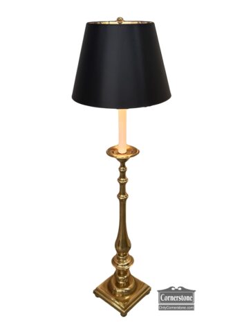 7525-90-Brass Floor Lamp Black Shade