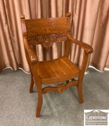 7626-1061-Oak Antique Savonarola Chair