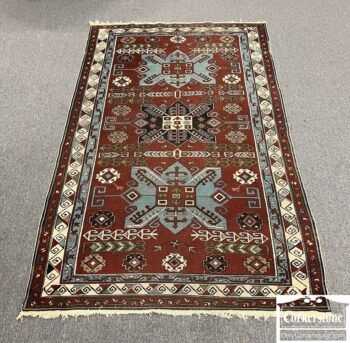 7749-44-Wool Hand Knotted Geometric Area Rug