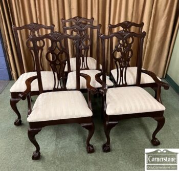 Set of 6 American Drew Mahogany Chippendale Dining Chairs