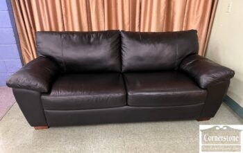 8098-13-Black Leather Sofa