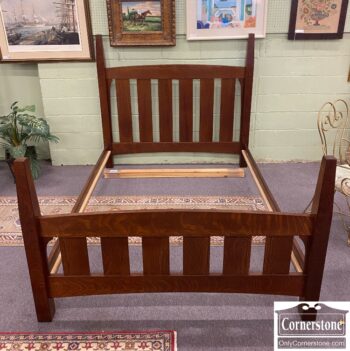 8283-5-Oak Mission Style Queen Bed