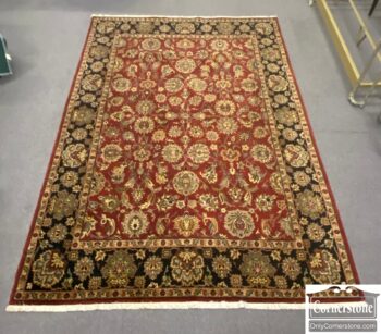 8447-7-Wool Indo Agra Hand Knotted Rug