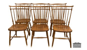 8590-15-Bent Bros 6 Oak Windsor Chairs