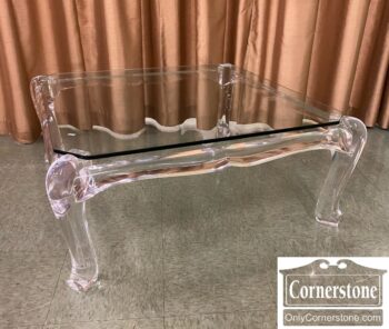 8624-54-Glass and Lucite Coffee Table