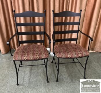 8938-1-Pr of Iron Arm Chairs