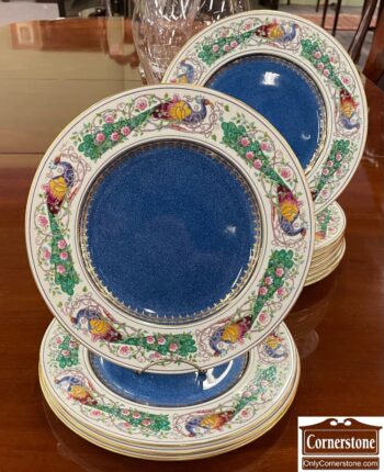 8984-4-Set of 12 Wedgwood W97 Peacock Dinner Plates