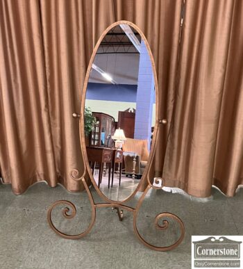 9034-27-Oval Metal Cheval Mirror
