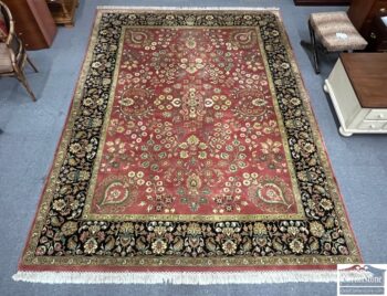 9194-46-Wool Hand Knotted Red Rug