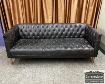 9458-4-Four Hands Leather Tufted Sofa