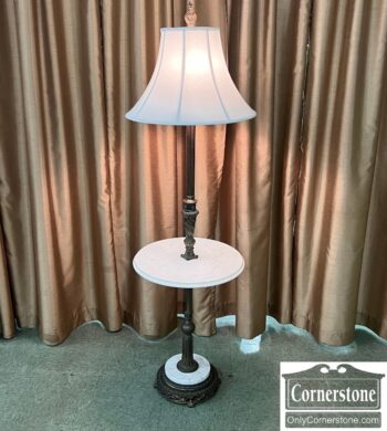 9538-1-Floor Lamp w Marble Table Top